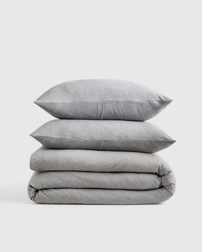 Organic Jersey Duvet Cover Set - Twin / Light Blue