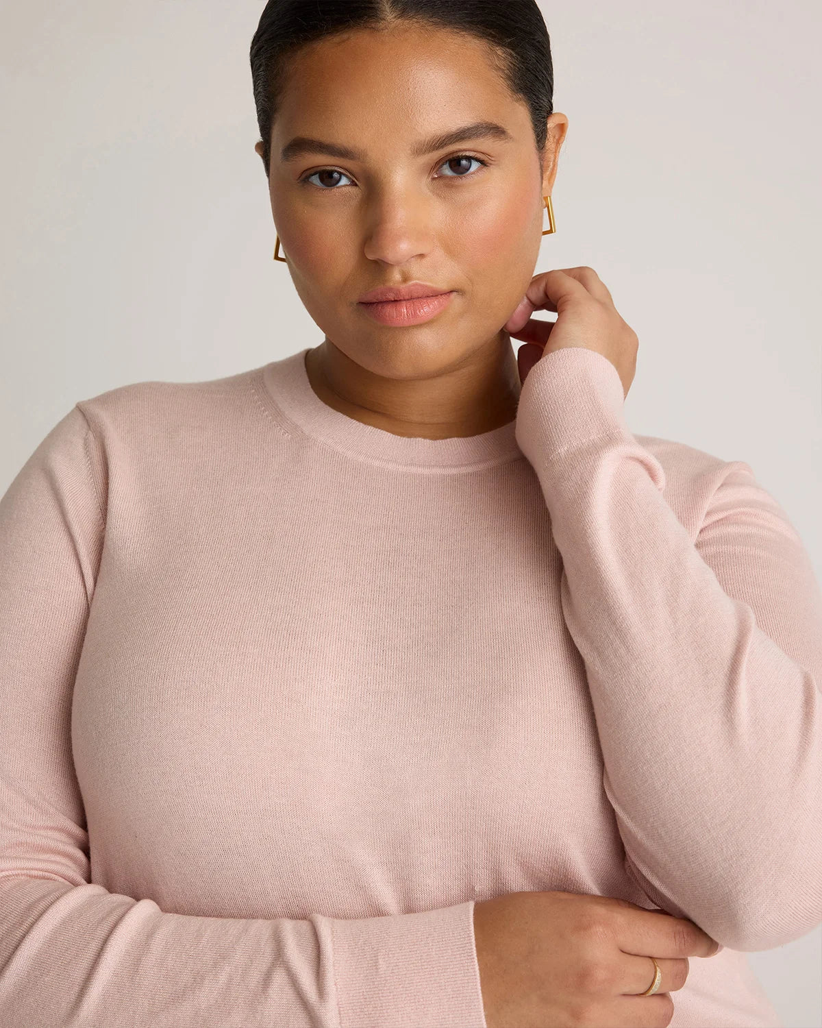 Lightweight Cotton Cashmere Crew Sweater - XS / Mountain Spring Blue