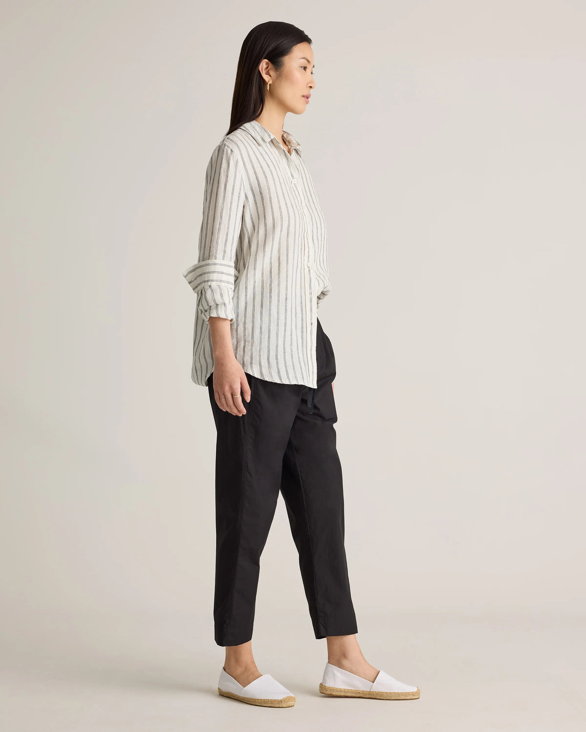 100% Organic Cotton Poplin Pull-On Pants - XS / Garden Green