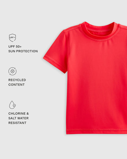 Short Sleeve Rash Guard Top - 6 / Coral Orange