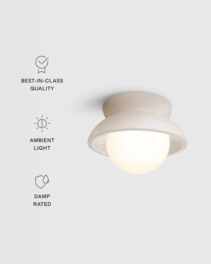 Classic Ceramic and Glass Globe Sconce - 6.25" / Natural