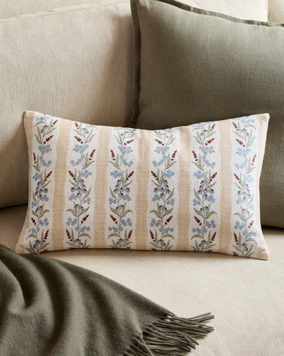Wildflower Cotton Pillow Cover (Set of 2) - 12x20 / Tan Stripe