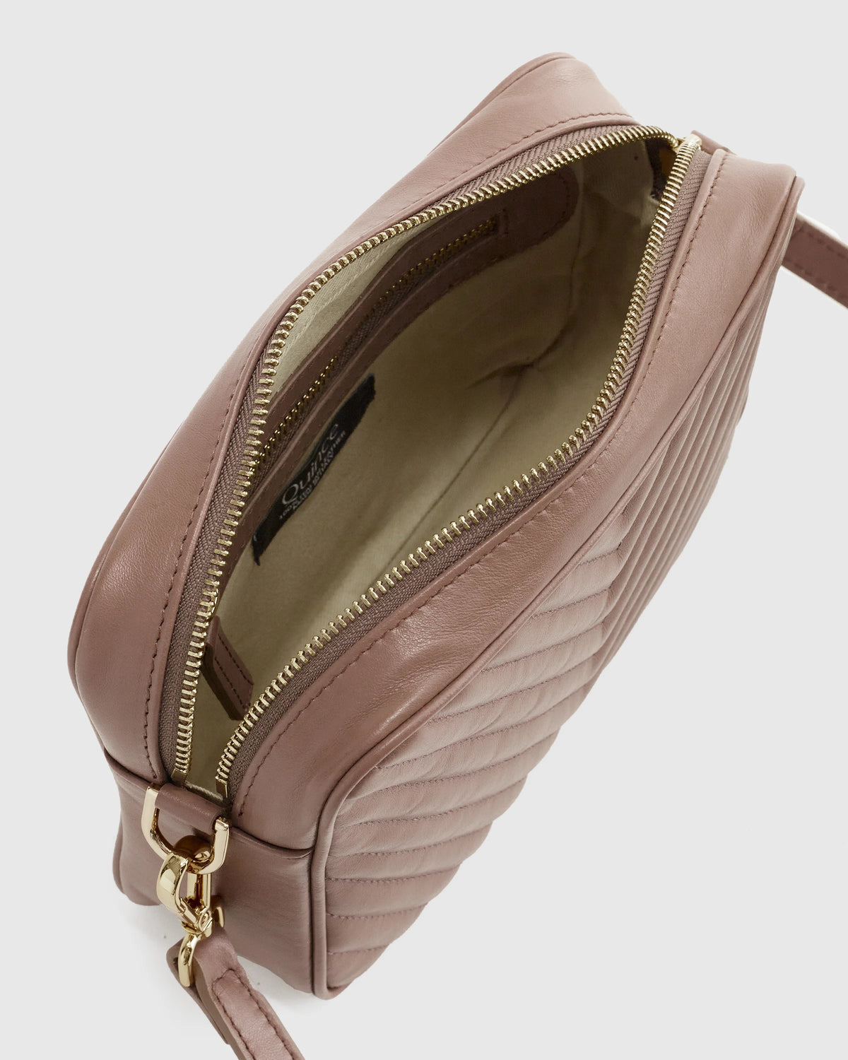 Italian Leather Quilted Crossbody Bag - One Size / Black