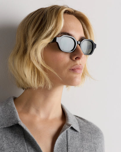 Sardinia Polarized Acetate Sunglasses - One Size / Black with Green lens