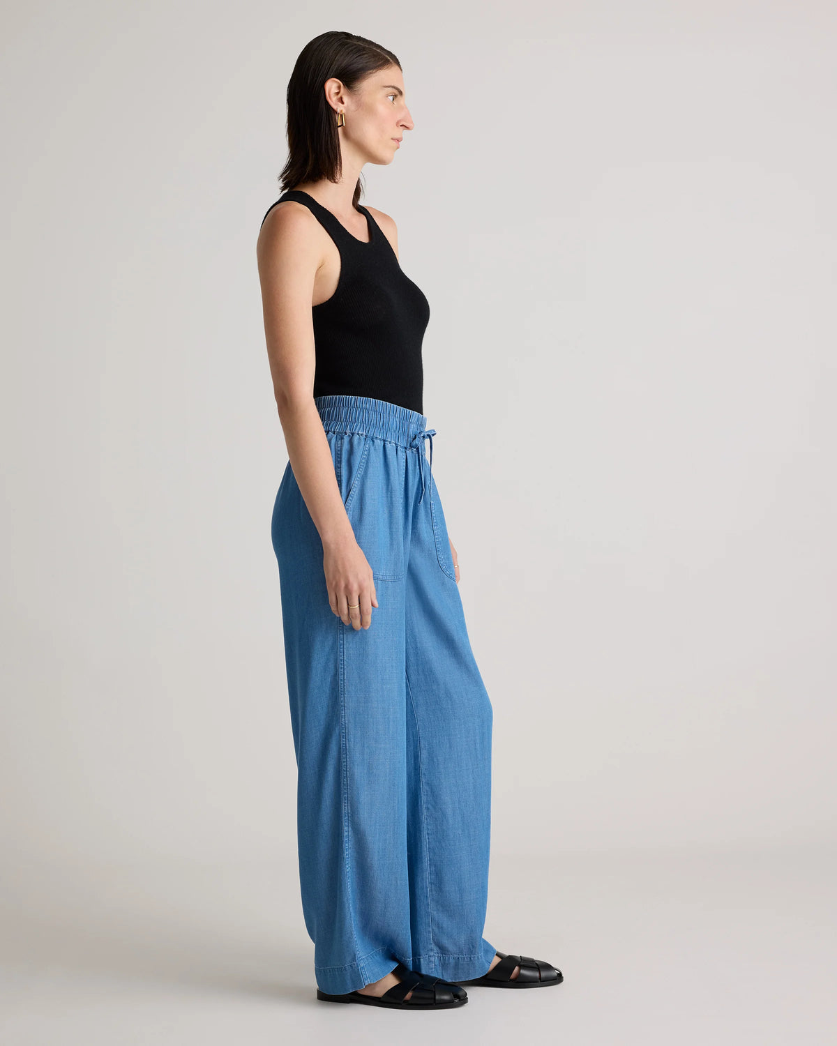 Pull-On Tencel Chambray Pants - XS / Medium Indigo