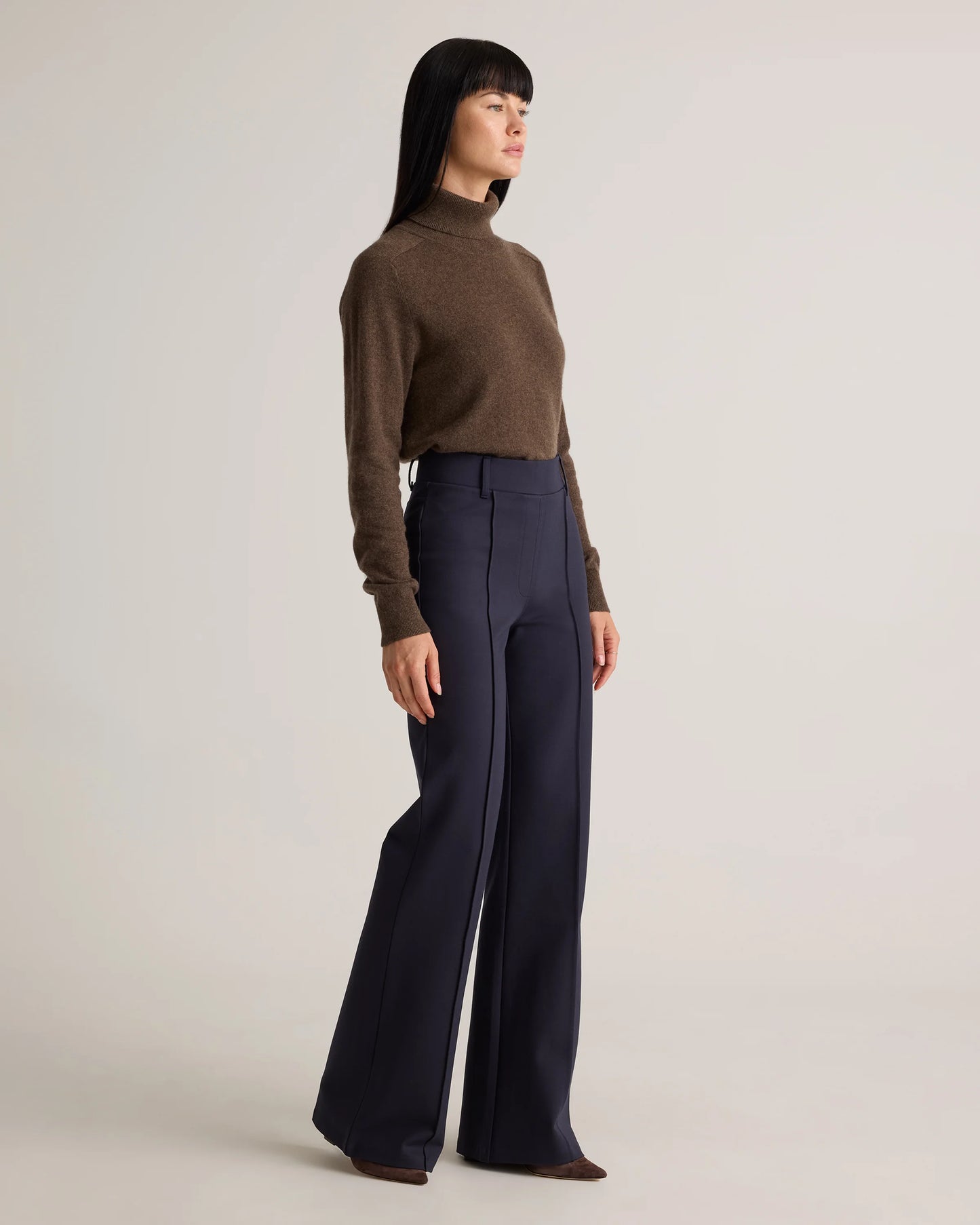 Ultra-Stretch Ponte Flare Leg Pants - XS / Charcoal