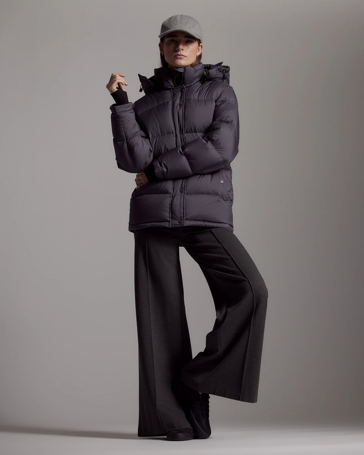 Ultra-Stretch Ponte Super Wide Leg Pants - XS / Black