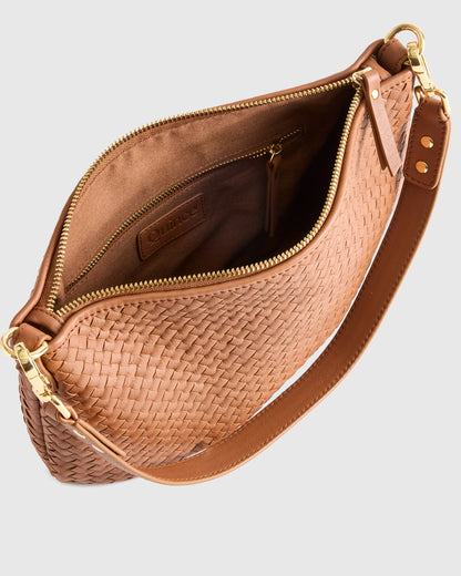 Sloane Handwoven Mini Shoulder Bag - One Size / Cognac