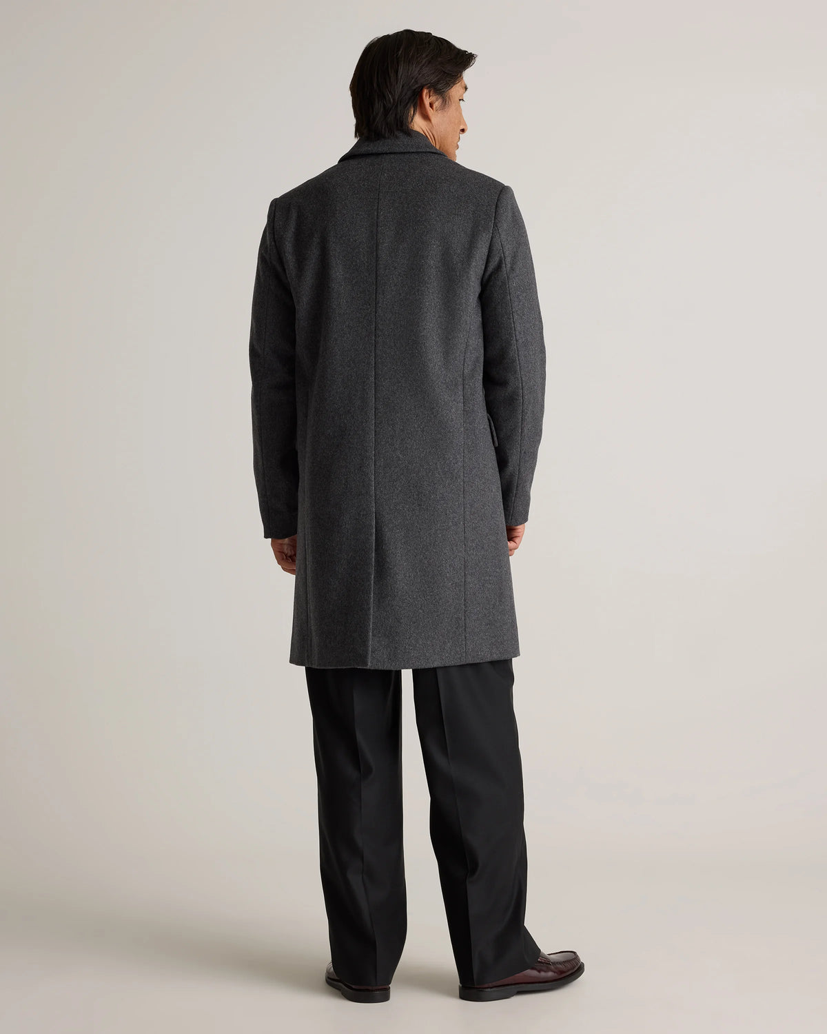 Italian Wool Overcoat - S / Heather Charcoal