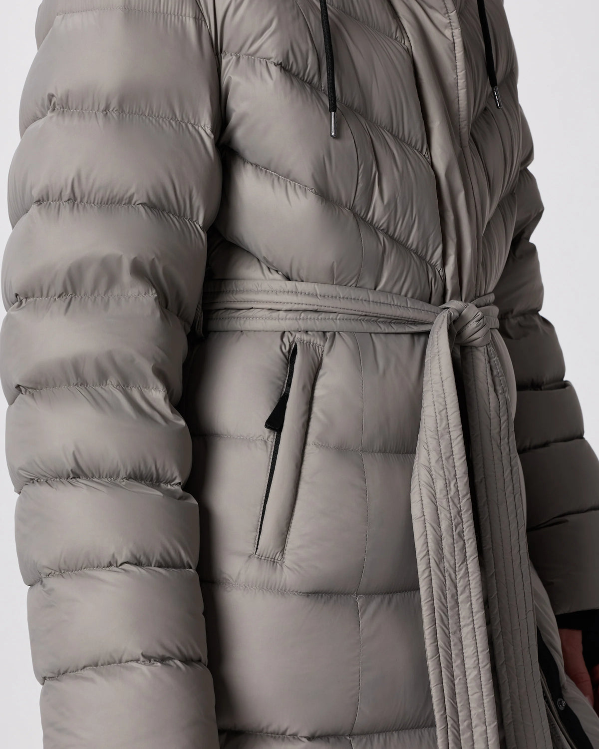 Responsible Down Belted Puffer Maxi Coat - XS / Morel Grey