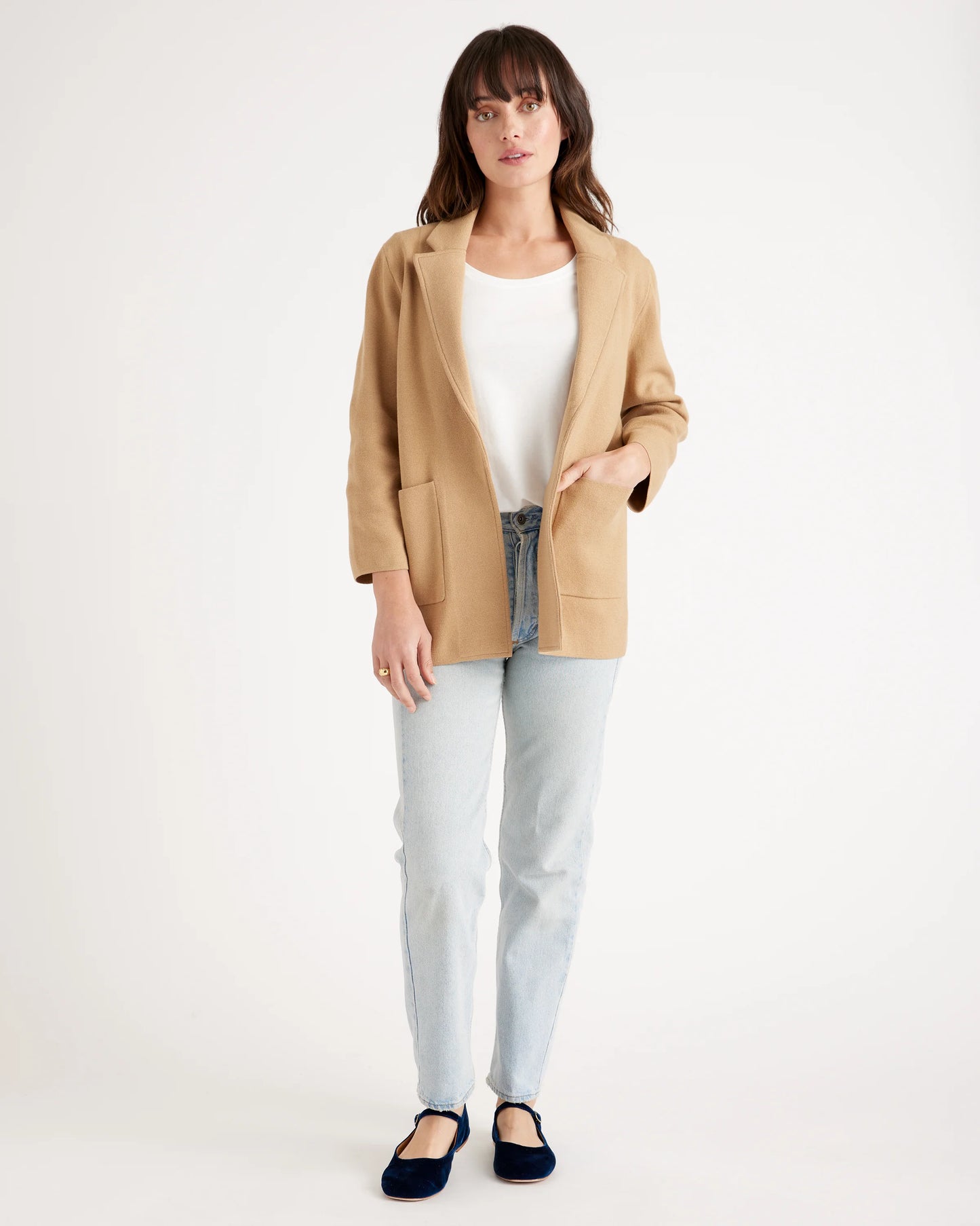 100% Organic Cotton Knit Blazer - XS / Heather Dove Grey