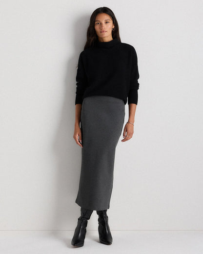 Ultra-Stretch Ponte Maxi Pencil Skirt - XS / Navy