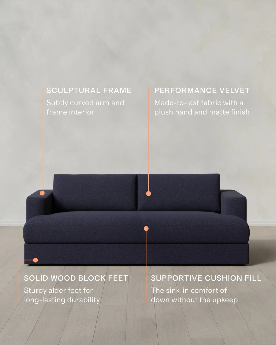 Sierra Curved Arm Sofa in Performance Basketweave - 7ft / Flax