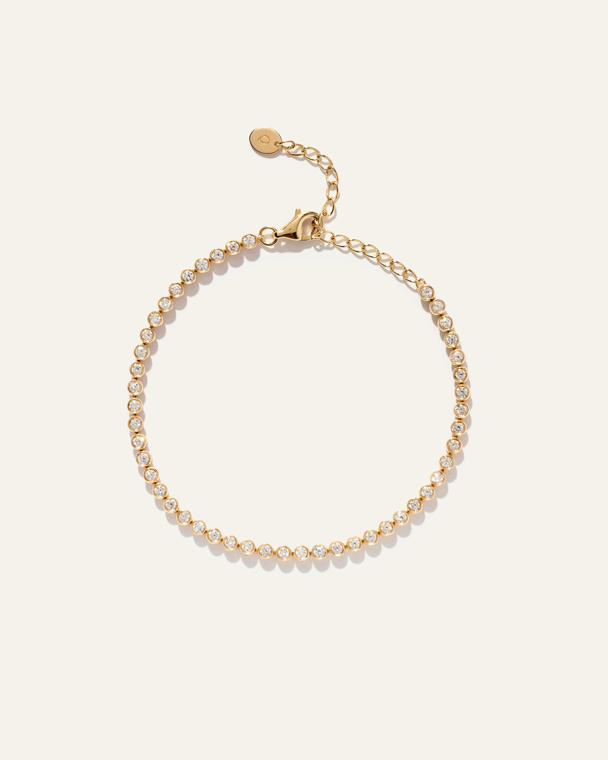 14K Gold Diamond Petite Bezel Tennis Bracelet - 1ctw - One Size / Yellow Gold