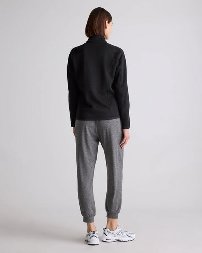 Sweater-Knit Fleece Full-Zip Jacket - XS / Heather Mineral Green