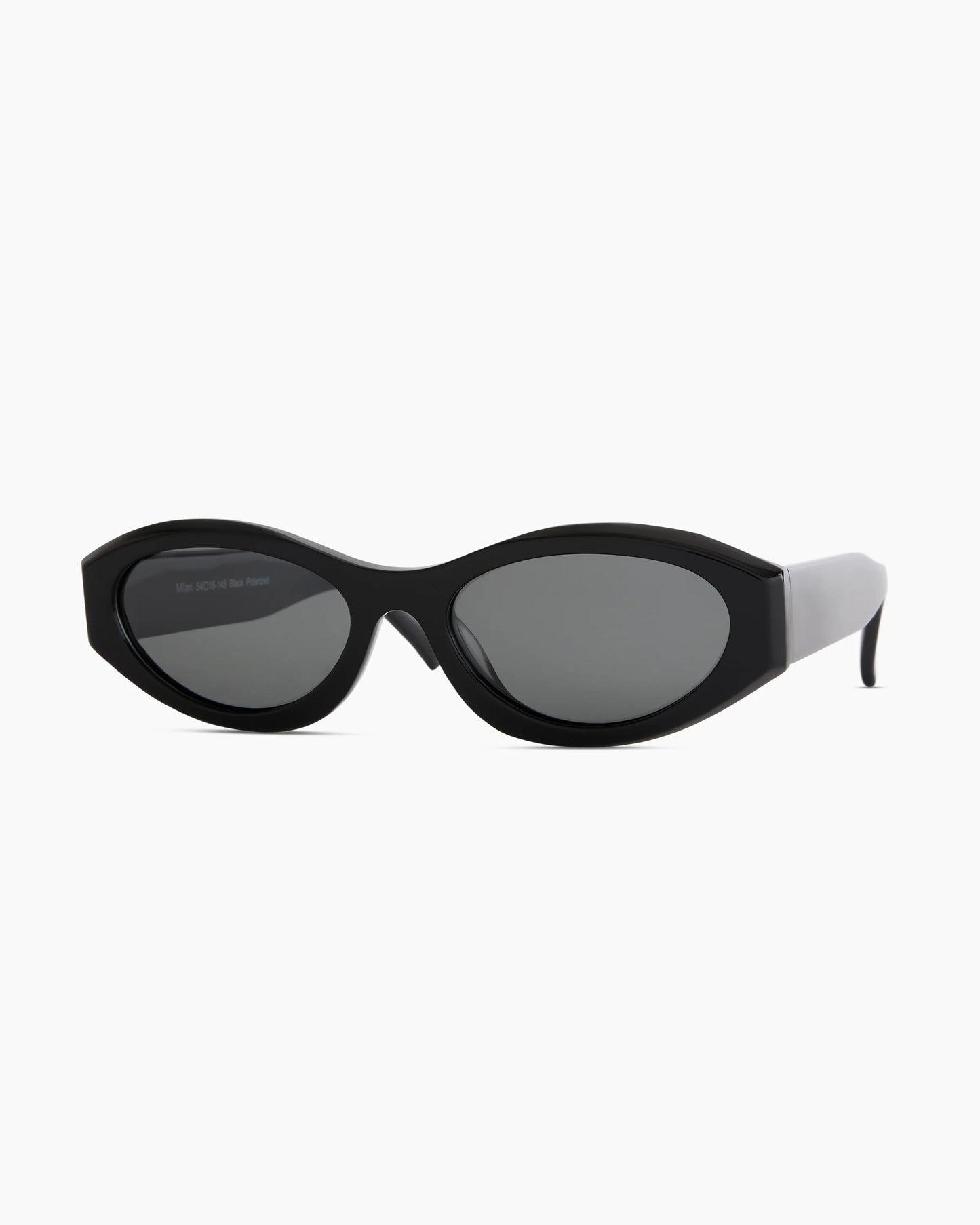 Milan Polarized Acetate Sunglasses - One Size / Black with Grey lens