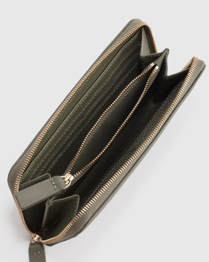 Italian Pebbled Leather Continental Wallet - One Size / Taupe