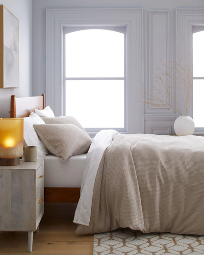 Organic Luxe Honeycomb Duvet Cover Set - Twin / Mineral