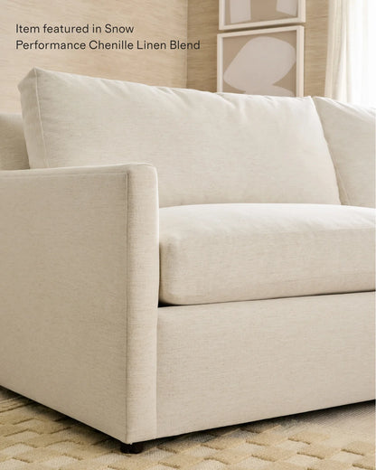 Brennan L Sectional in Performance Basketweave - 99x99 / Flax