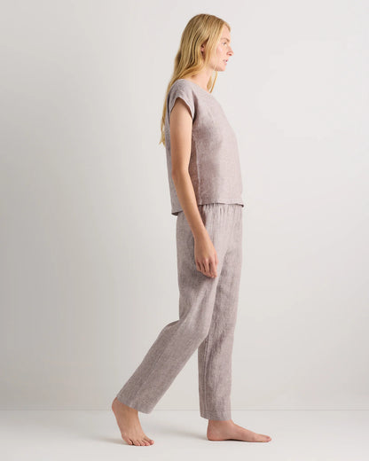 100% European Linen Pajama Set - XS / French Blue