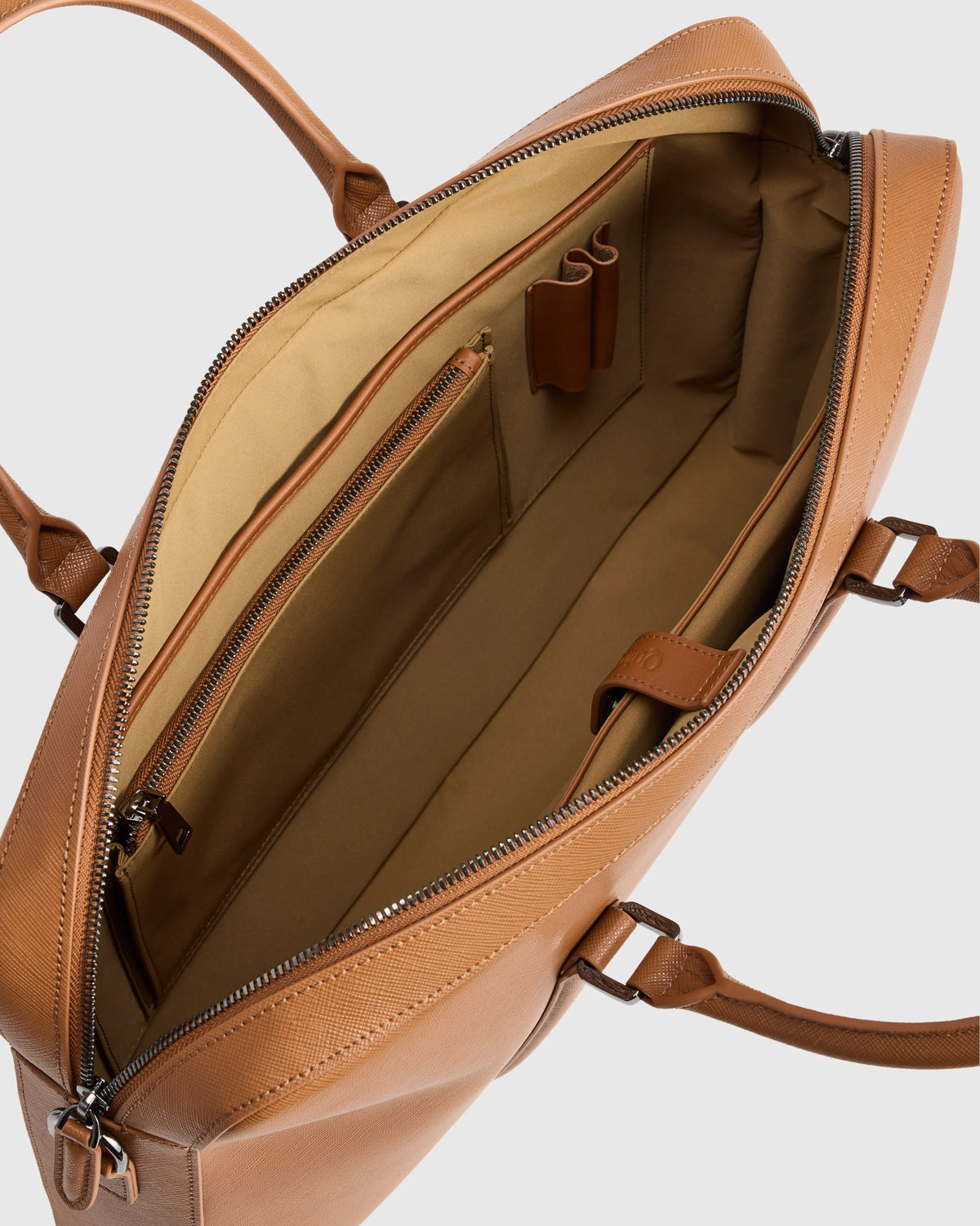 Italian Saffiano Briefcase - One Size / Hickory