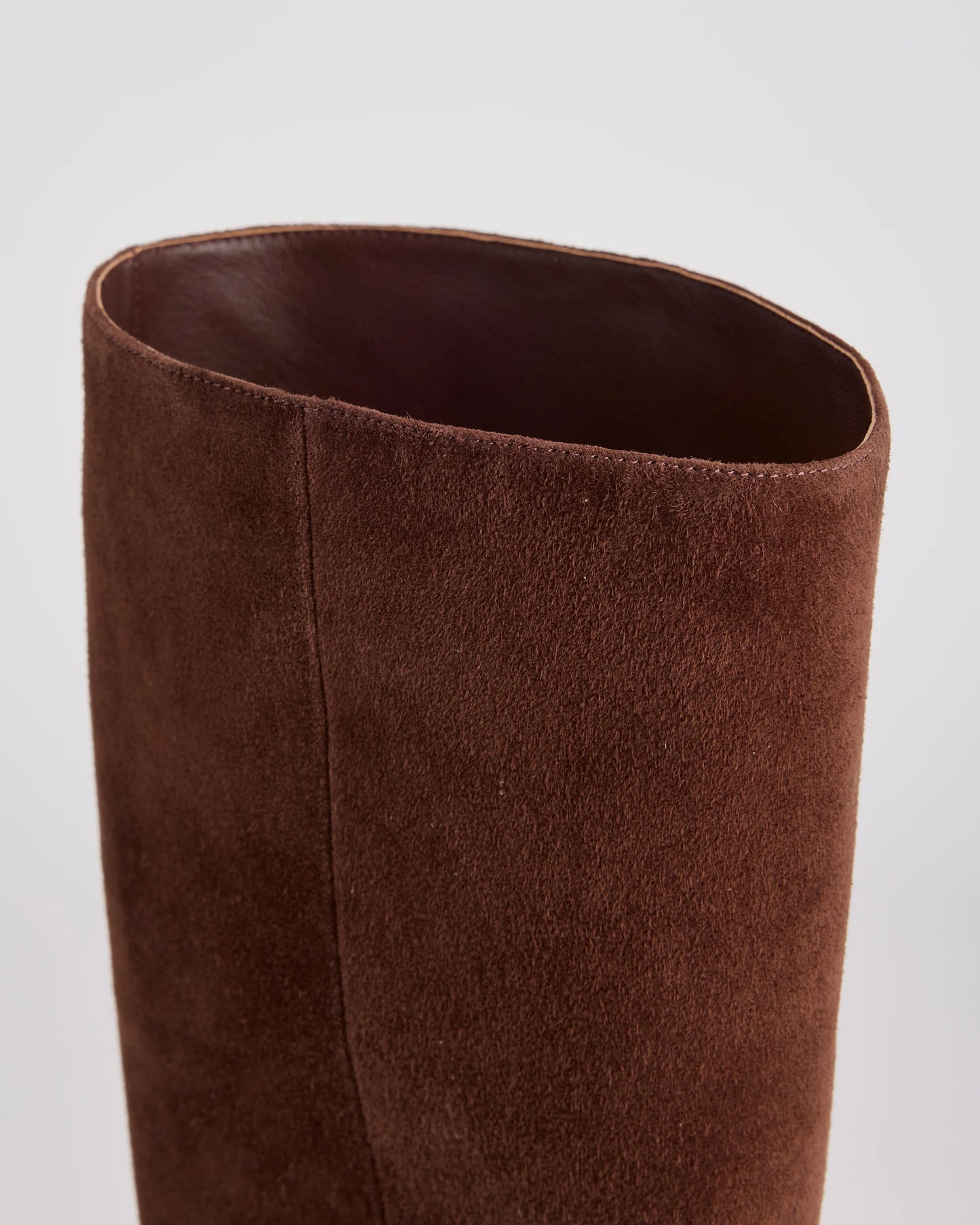 Italian Suede Block Heel Boots - 5 / Espresso Brown