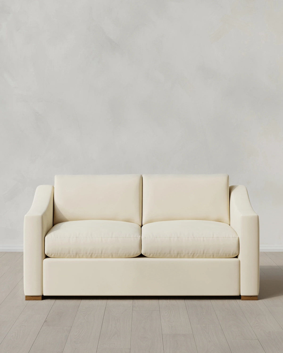 Hollis Slope Arm Sofa in Performance Velvet - 72" / Ivory