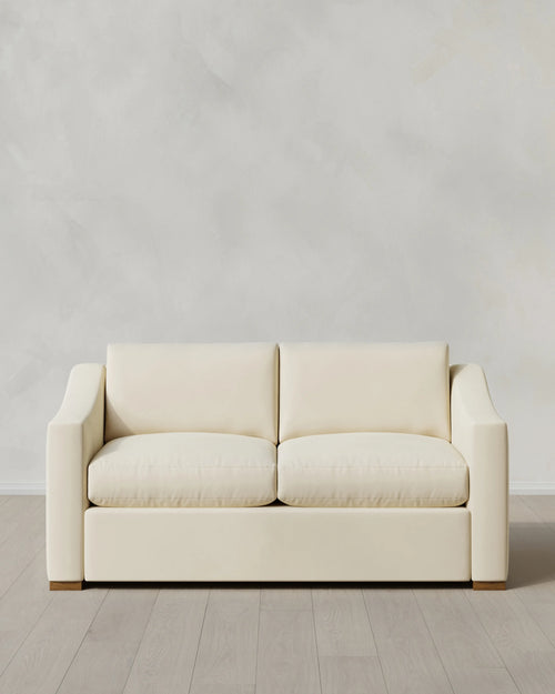 Hollis Slope Arm Sofa in Performance Velvet - 72" / Ivory