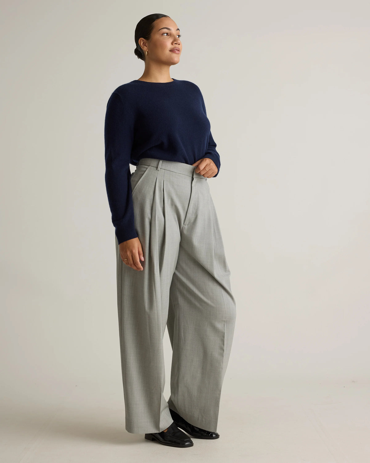 Mongolian Cashmere Crewneck Sweater - XS / Ivory