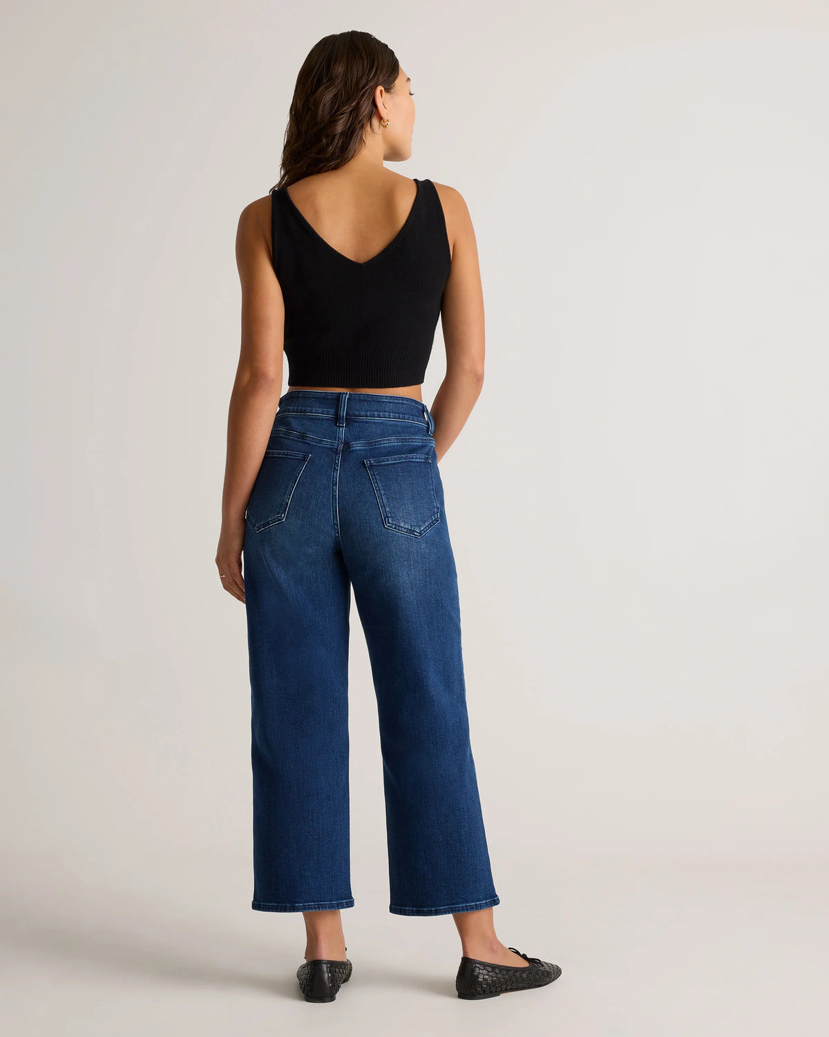 Bella Stretch Patch Pocket Wide Leg Jeans - 24 / Deep Sea Blue