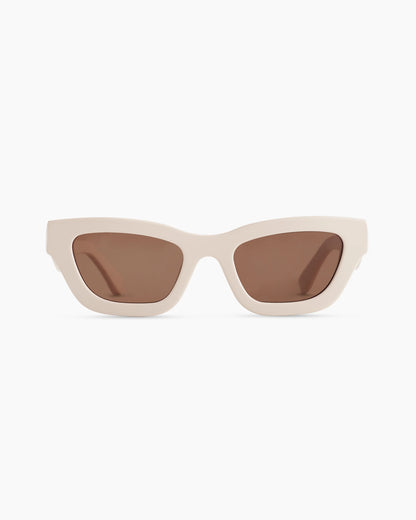 Jackie Polarized Acetate Sunglasses - One Size / Cream with Brown Lens