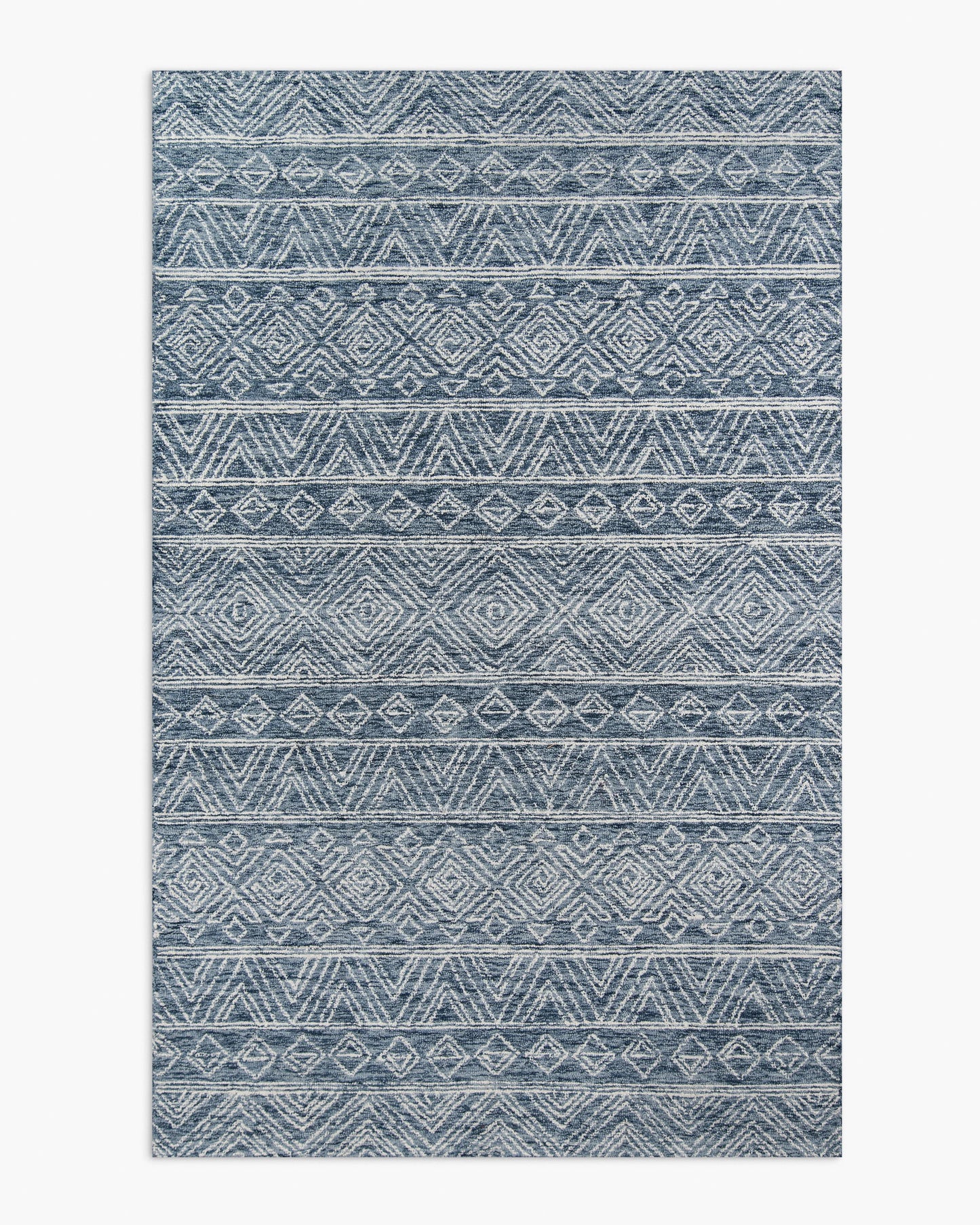 Teagan Hand-Hooked Wool Rug - 2' x 3' / Denim