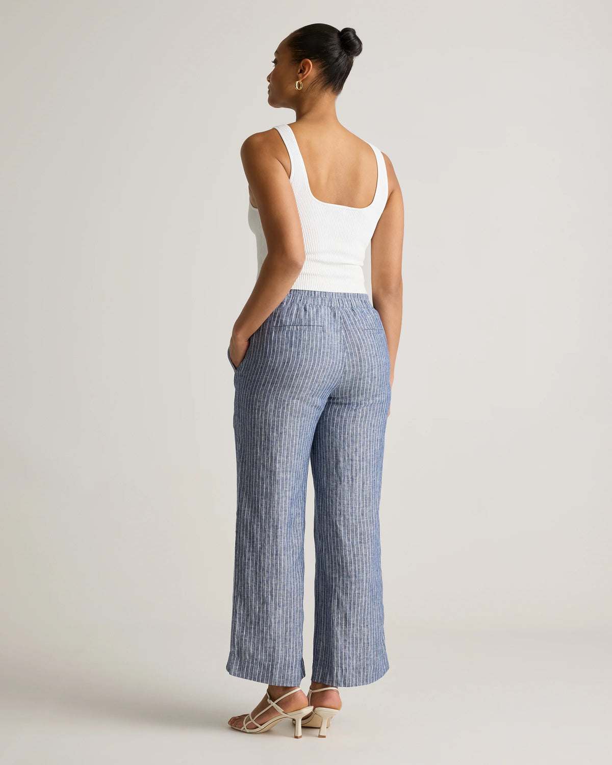 100% European Linen Wide Leg Pants - XS / Flax