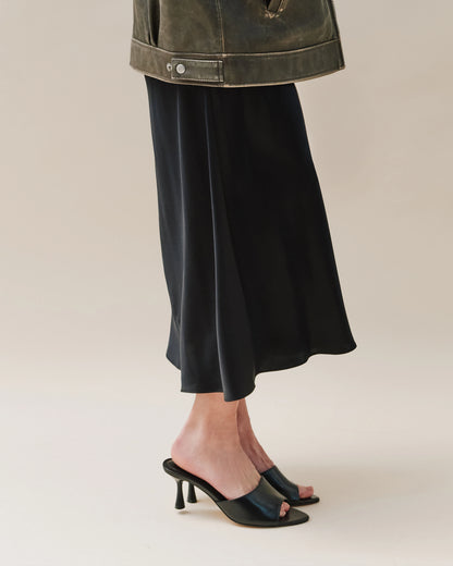 Italian Leather 65mm Stiletto Mule - 5 / Black