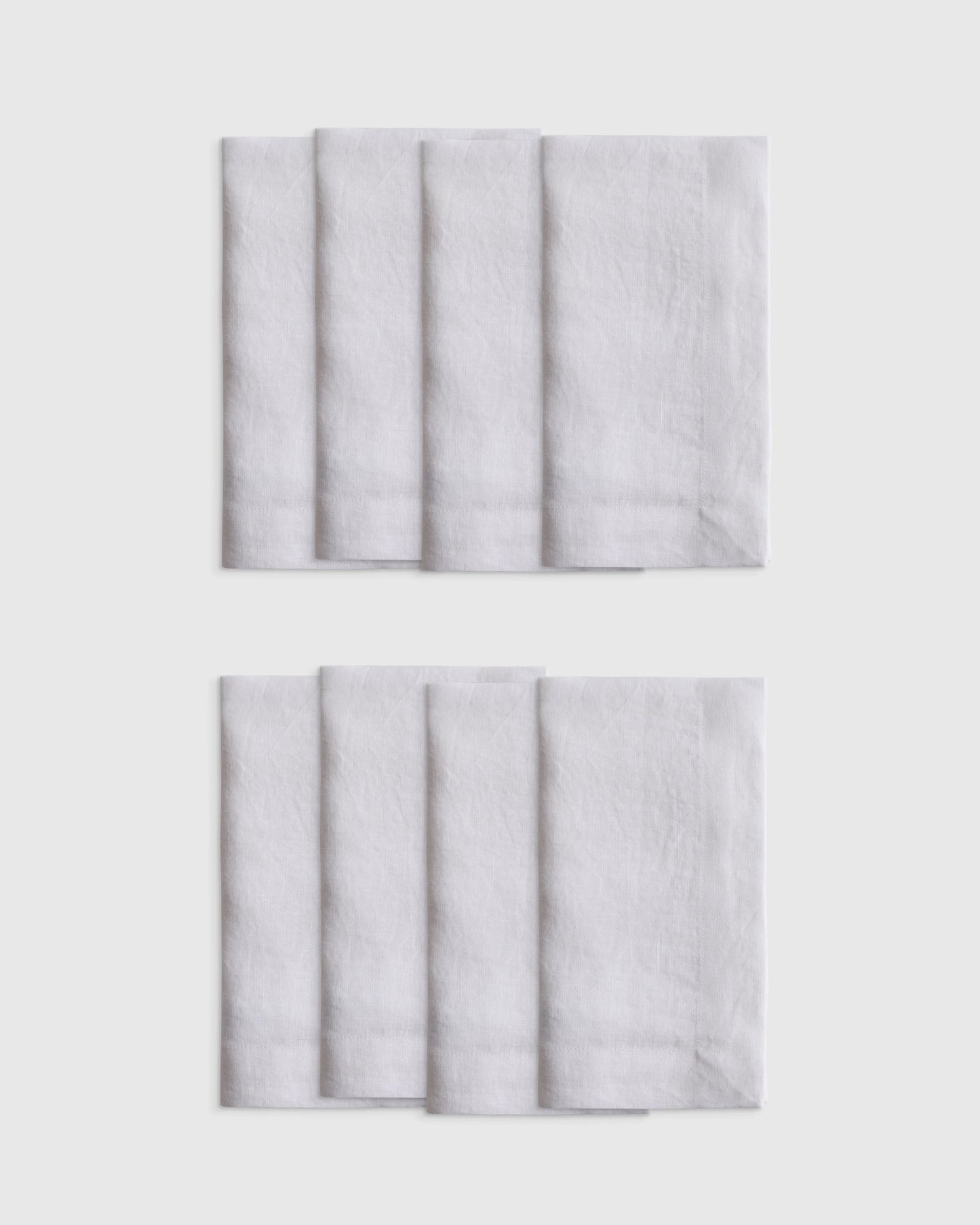 European Linen Wide-Hem Napkins (Set of 8) - One Size / Willowleaf Gingham