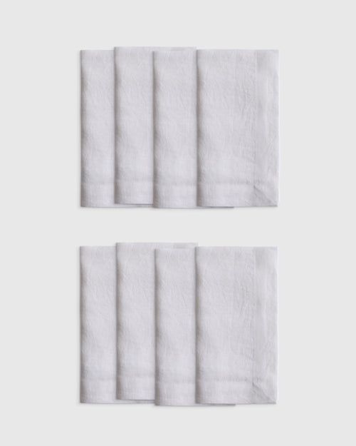 European Linen Wide-Hem Napkins (Set of 8) - One Size / Willowleaf Gingham