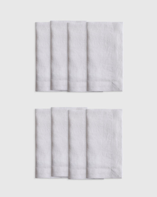 European Linen Wide-Hem Napkins (Set of 8) - One Size / Willowleaf Gingham