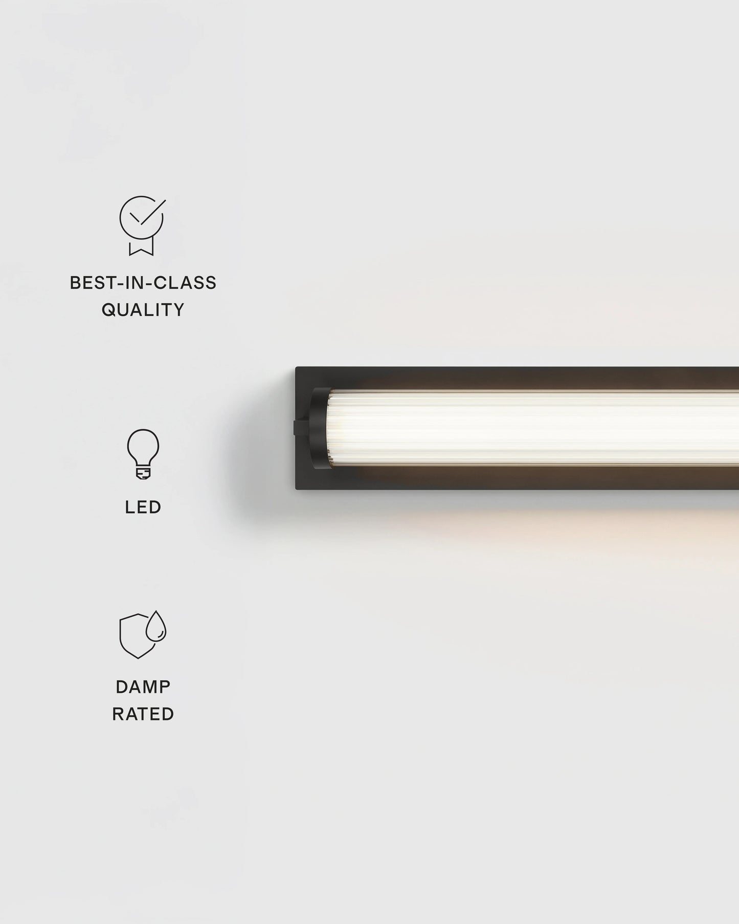 Ribbed Steel LED Vanity Sconce - 22" / Brass