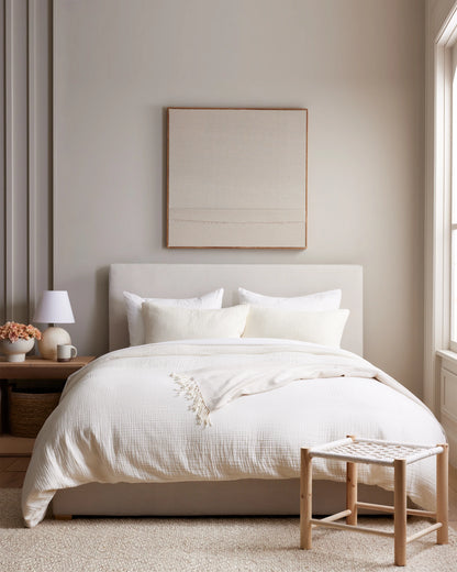 Organic Cotton Gauze Duvet Cover Set - Twin / Dried Sage
