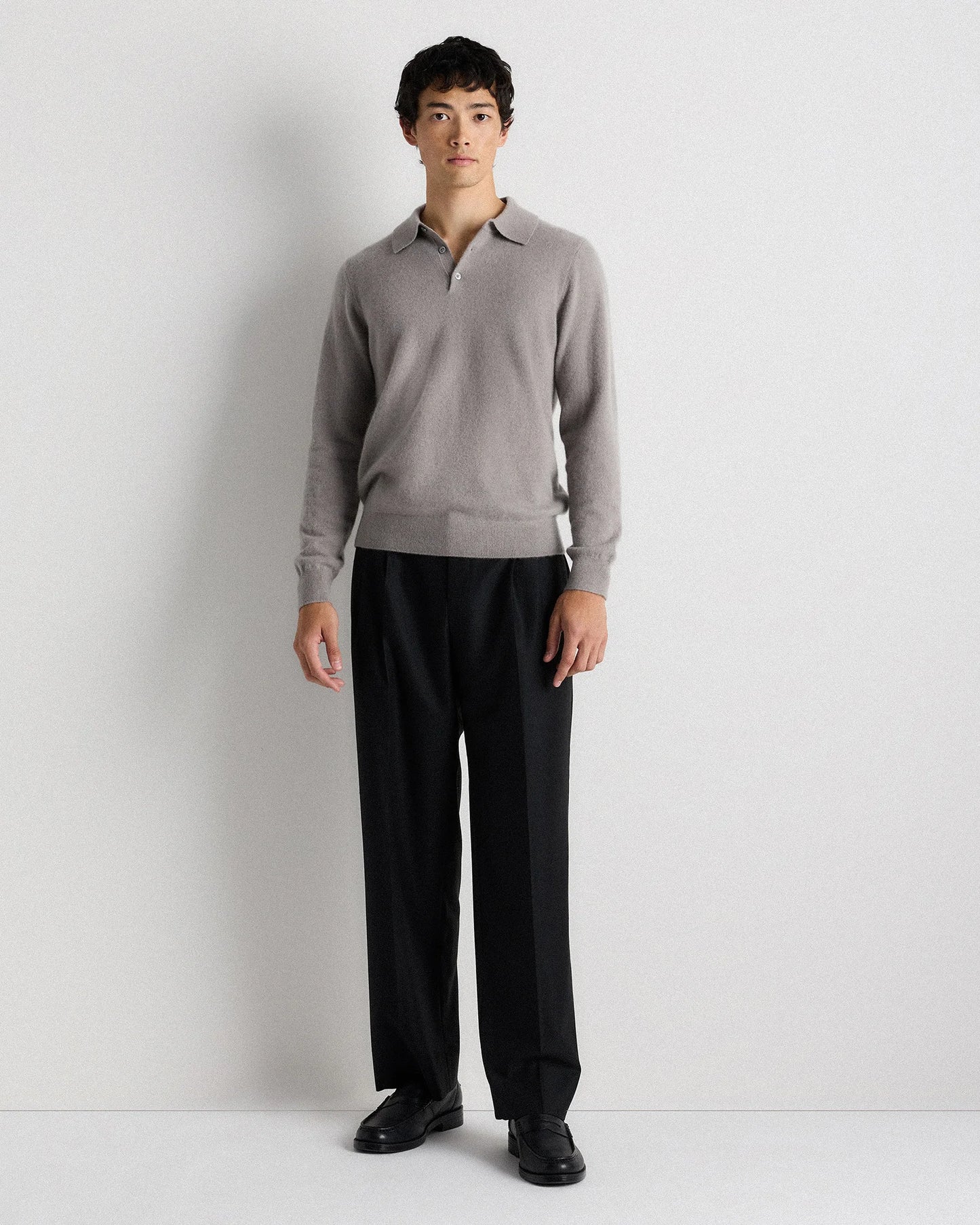 Mongolian Cashmere Polo Sweater - S / True Navy