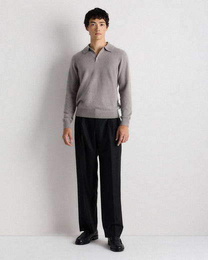 Mongolian Cashmere Polo Sweater - S / True Navy