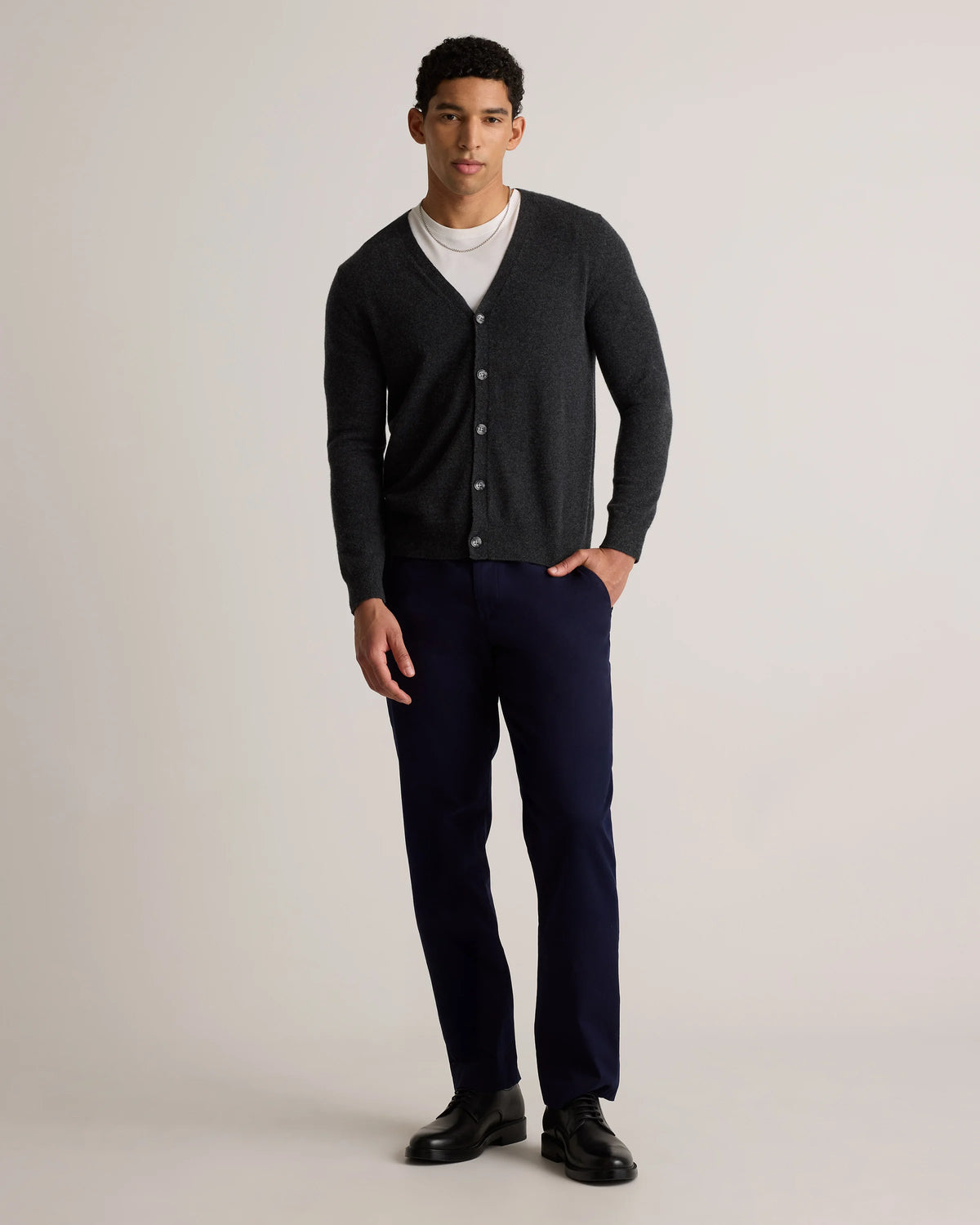 Mongolian Cashmere Cardigan Sweater - S / True Navy