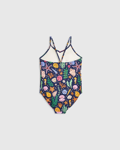 One-Piece Swimsuit - 2T / Wavy Fish
