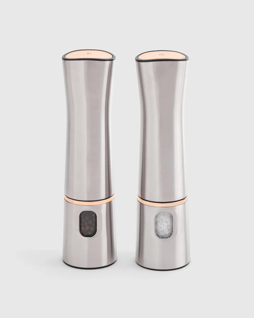 Stainless Steel Electric Salt & Pepper Mill Set - Set of 2 / No Color