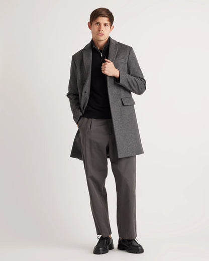 Mongolian Cashmere Quarter Zip Sweater - S / Olive Twist