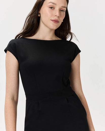 Ultra-Stretch Ponte Cap Sleeve Dress - XS / Ruby Red
