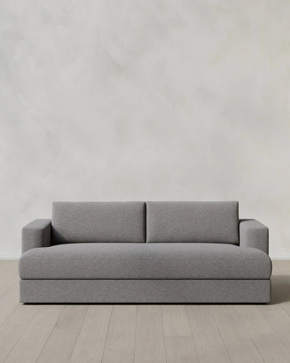 Sierra Curved Arm Sofa in Performance Basketweave - 7ft / Flax