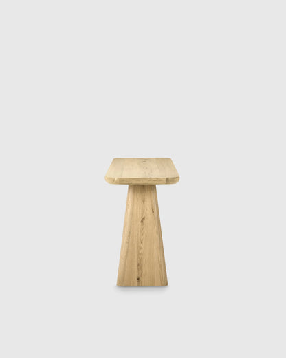 Rustic Oak Plinth Console Table - One Size / Light Brown