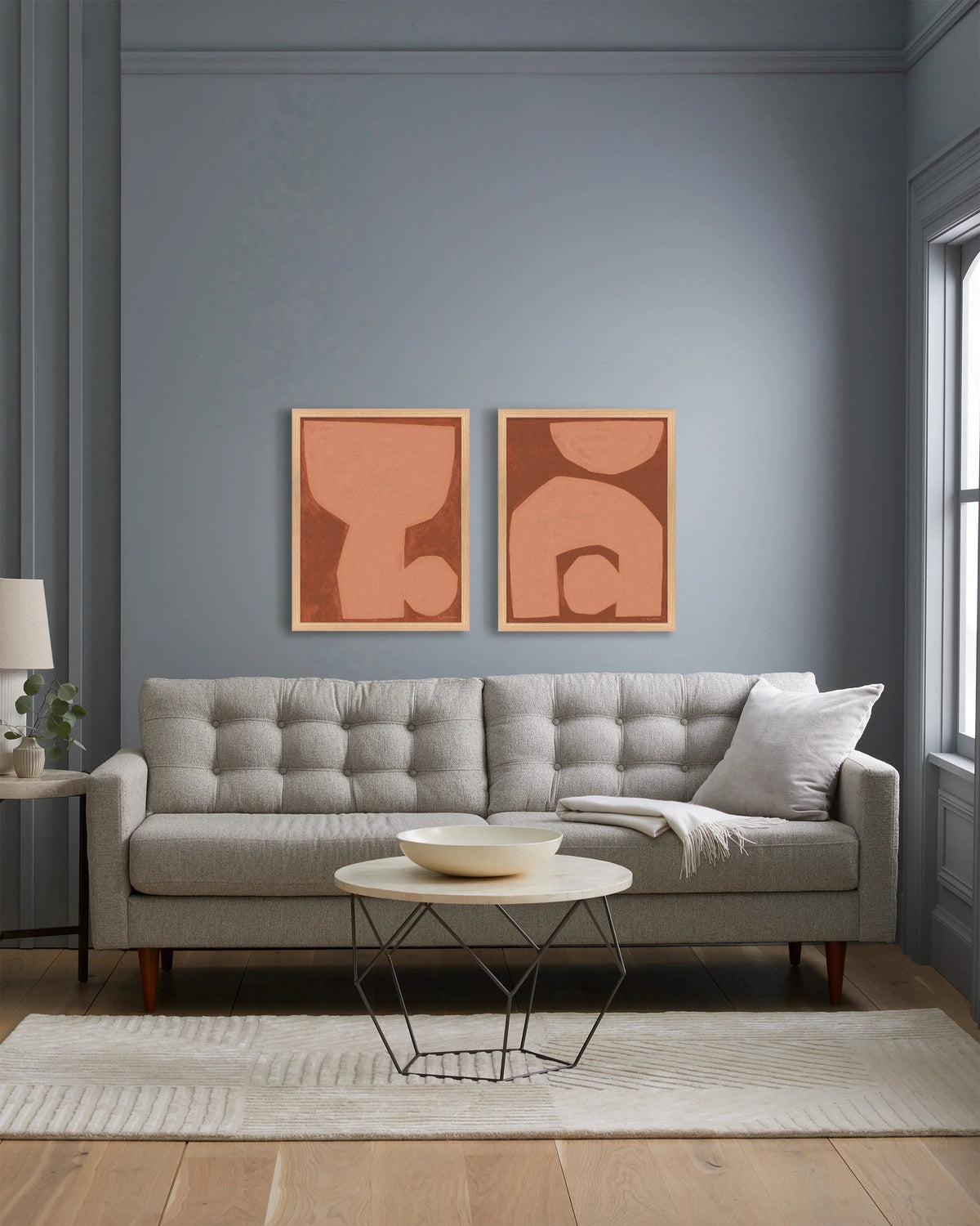 Unit in Terracotta by Michael Kempen (Set of 2) - 21.25"x26.25" / Oak