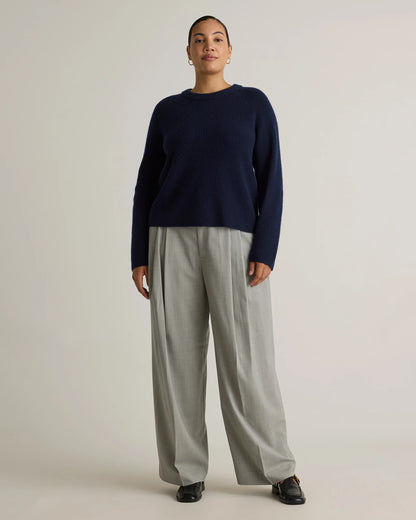 Mongolian Cashmere Fisherman Crewneck Sweater - XS / Teak